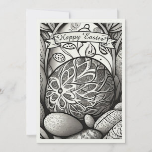 Motif de Pascua b/w personalizado con huevos de Pa