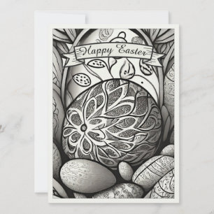 Motif de Pascua b/w personalizado con huevos de Pa