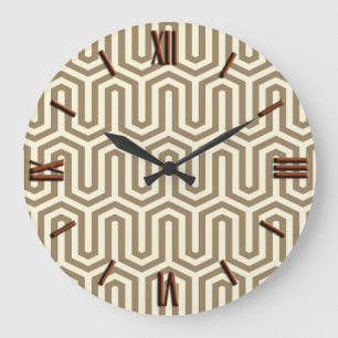 Motif deco egipcio - taupe y reloj blanco