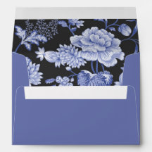 Motif floral en azul y Boda negro