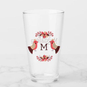 Motif folclórico escandinavo con aves y flores