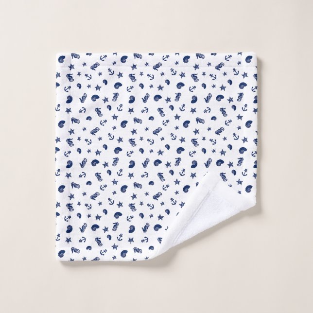 Motif marino con caballitos de mar (Toallita)