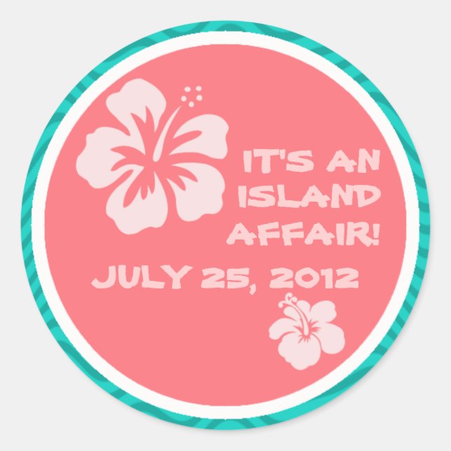 Motif tropical con Pegatinas de Hibiscus (Anverso)