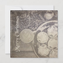 Motif vintage de Navidad con galletas y café