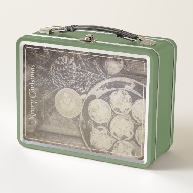 Motif vintage de Navidad con galletas y café (Anverso)