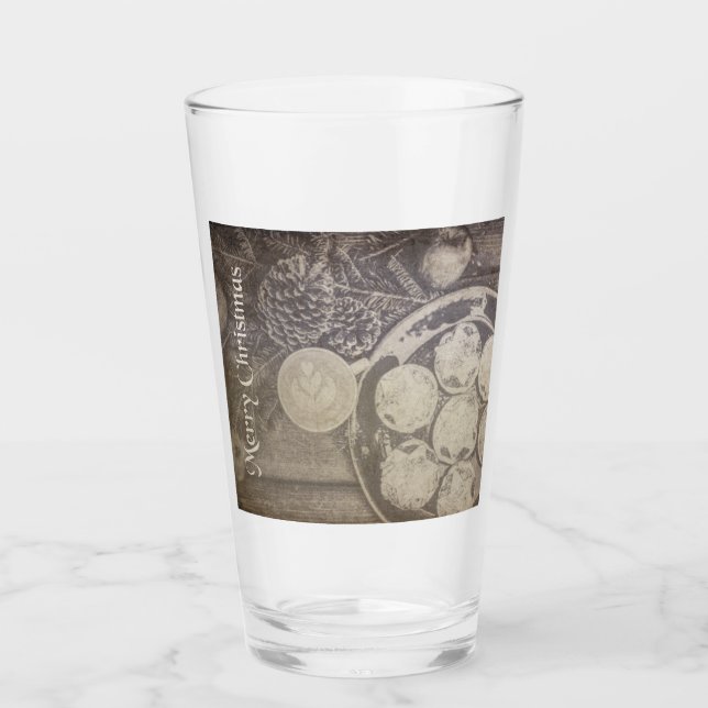 Motif vintage de Navidad con galletas y café (Anverso)