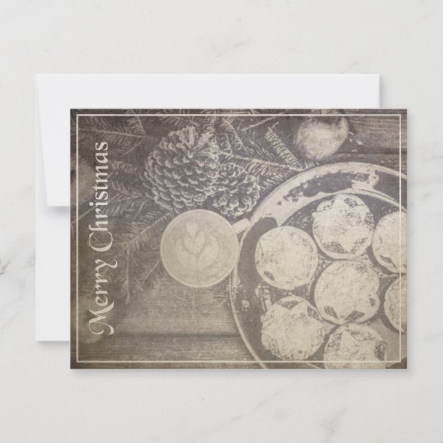 Motif vintage de Navidad con galletas y café (Anverso)