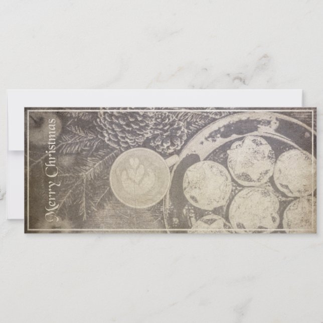 Motif vintage de Navidad con galletas y café (Anverso)