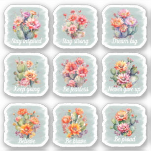 Motivación Cacti Pegatina Pack