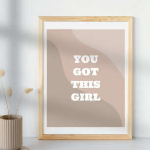 Motivación cita chicas poster de arte mural de la