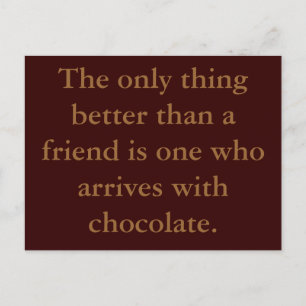 Motivación de postales de amistad con chocolate