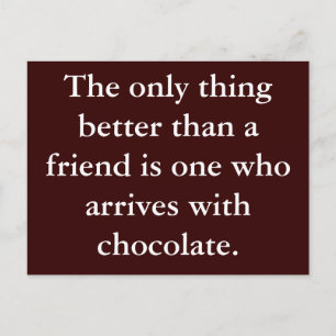 Motivación de postales de amistad con chocolate