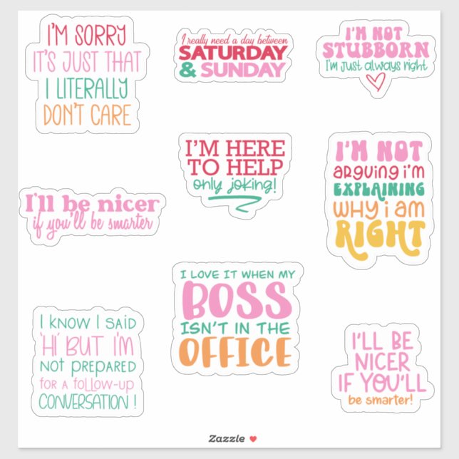 Motivación del Pegatina de Office Funny Pack Bundl (Hoja)