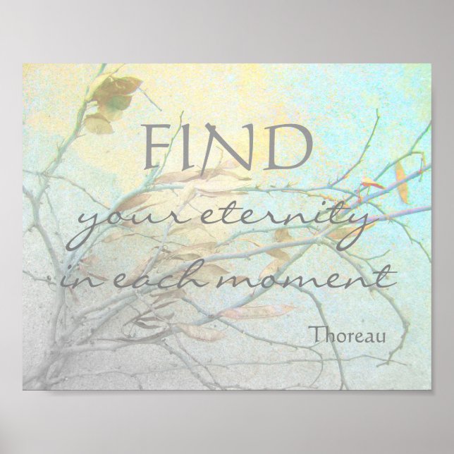 motivación Thoreau cita poster naturaleza arte (Frente)