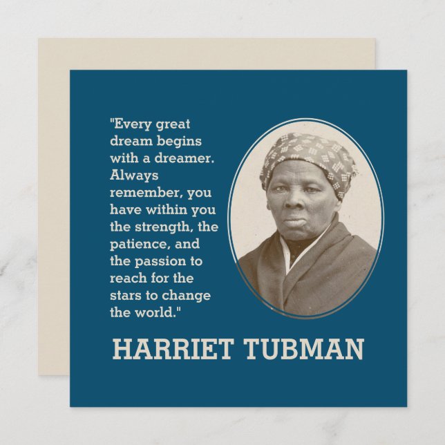 Motivacional CADA GRAN SUEÑO Harriet Tubman (Anverso / Reverso)