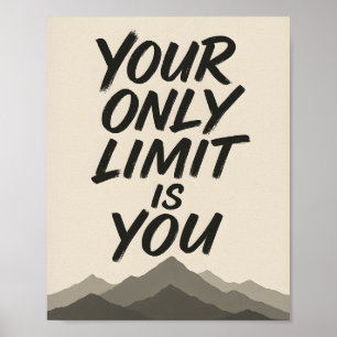 Motivacional   Tipografía Negrita y Arte de Montañ