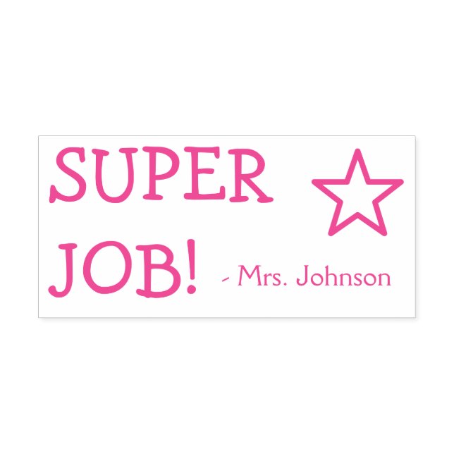 Motivador de "SUPER JOB!" + Nombre del tutor Sello (Diseño)