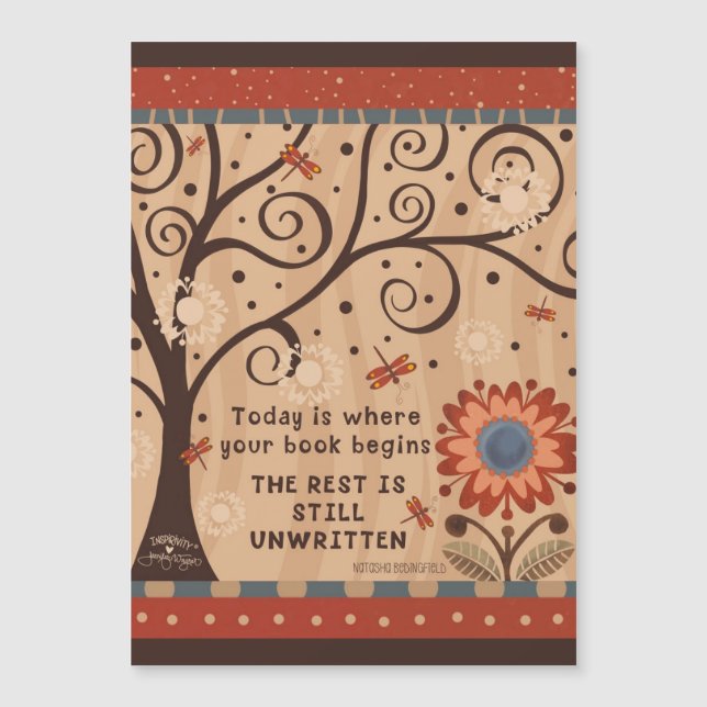 Motivational Unwritten Quote Floral Magnetic Card (Anverso)