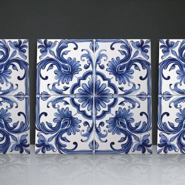 Motivo arquitectónico ibérico Azulejo Navy (Subido por el creador)