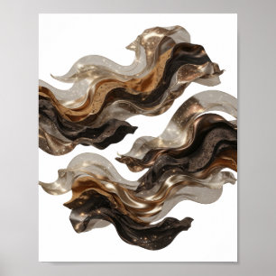 Motivo Artístico de ARTE ABSTRACTO Dorado Elegante