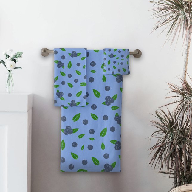 Motivo de arándano en el cuarto de baño Toalla Set (Blueberry pattern Bathroom Towel Set)
