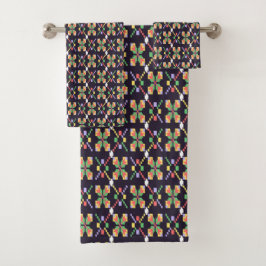 Motivo de bordado de píxel de Songket tradicional 