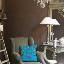 Motivo de flores silvestres amapola almohada de la