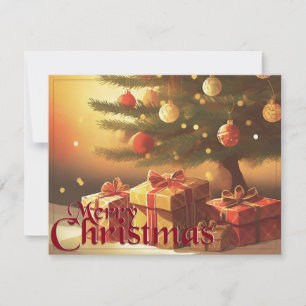 Motivo de Navidad, con regalos bajo el árbol de Na