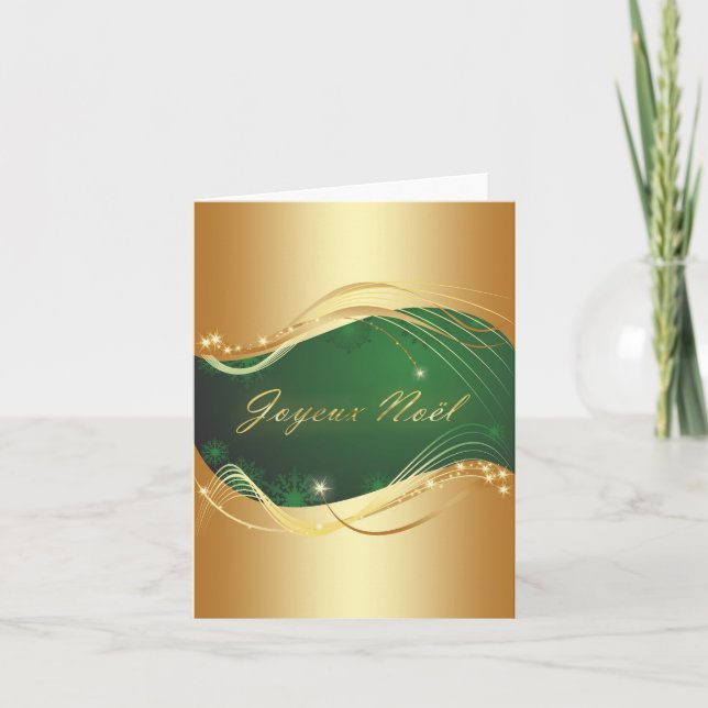 Motivo de Navidad dorado con fondo verde (Anverso)