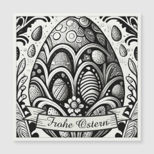 Motivo de Pascua Cartoon monocromo con huevos de P