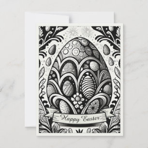 Motivo de Pascua Dibujo en B/N con Huevos de Pascu