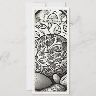 motivo de Pascua dibujo en blanco y negro con huev