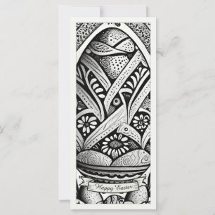 Motivo de Pascua dibujo en blanco y negro con huev