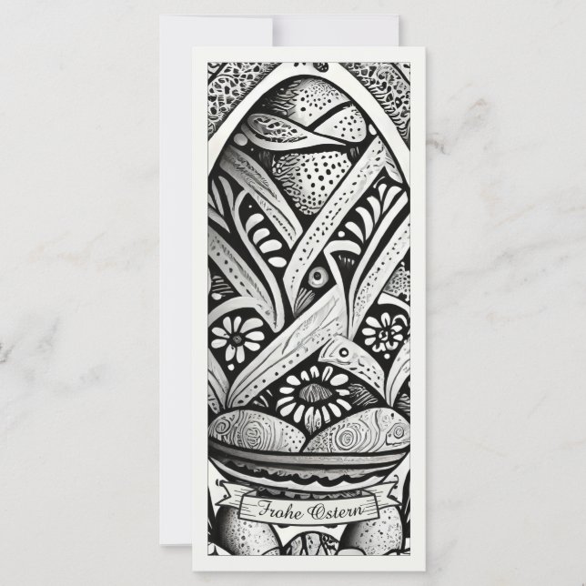 Motivo de Pascua monocromo Cartoon con huevos de P (Anverso)