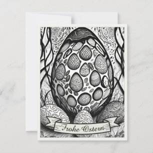Motivo de Pascua monocromo Cartoon con huevos de P