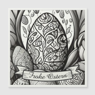 Motivo de Pascua monocromo Cartoon con huevos de P