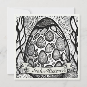 Motivo de Pascua monocromo Cartoon con huevos de P