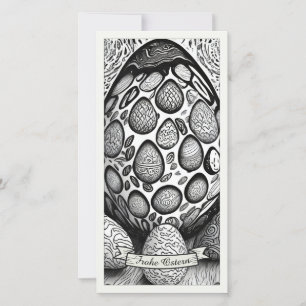 Motivo de Pascua monocromo Cartoon con huevos de P