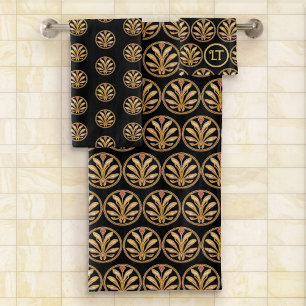 Motivo del Art Nouveau negro y oro - Añadir tu nom
