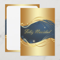 Motivo dorado de Navidad con fondo azul