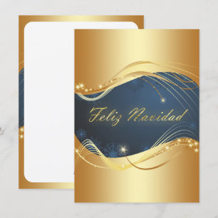 Motivo dorado de Navidad con fondo azul