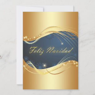 Motivo dorado de Navidad con fondo azul