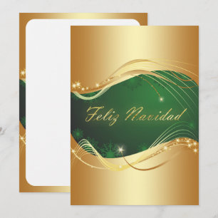 Motivo dorado de Navidad con fondo verde