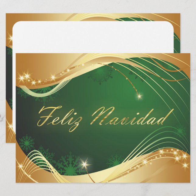 Motivo dorado de Navidad con fondo verde (Anverso / Reverso)