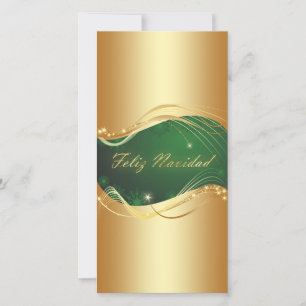 Motivo dorado de Navidad con fondo verde