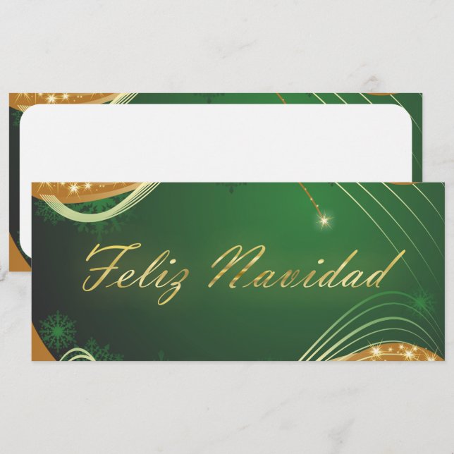 Motivo dorado de Navidad con fondo verde (Anverso / Reverso)