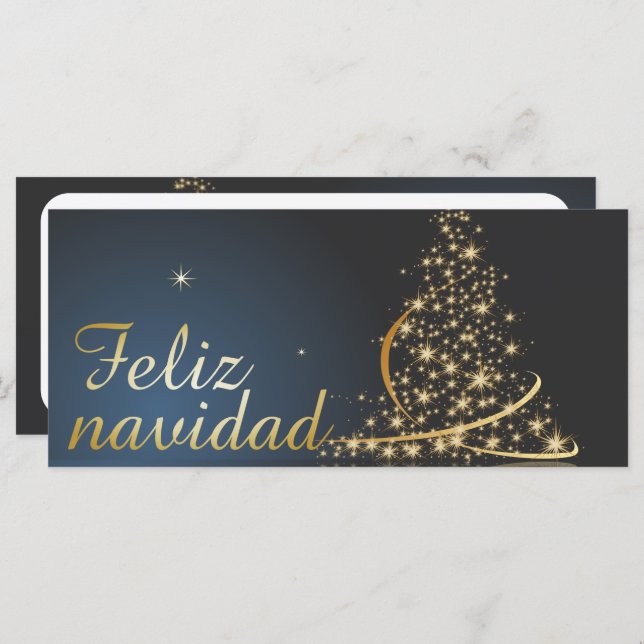 Motivo navideño azul con dorado Árbol de navidad. (Anverso / Reverso)
