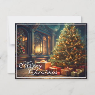 Motivo navideño con regalos bajo el árbol de Navid