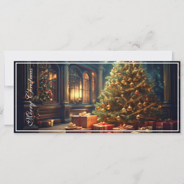 Motivo navideño con regalos bajo el árbol de Navid (Anverso)