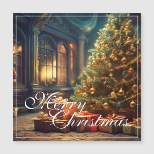 Motivo navideño con regalos bajo el árbol de Navid
